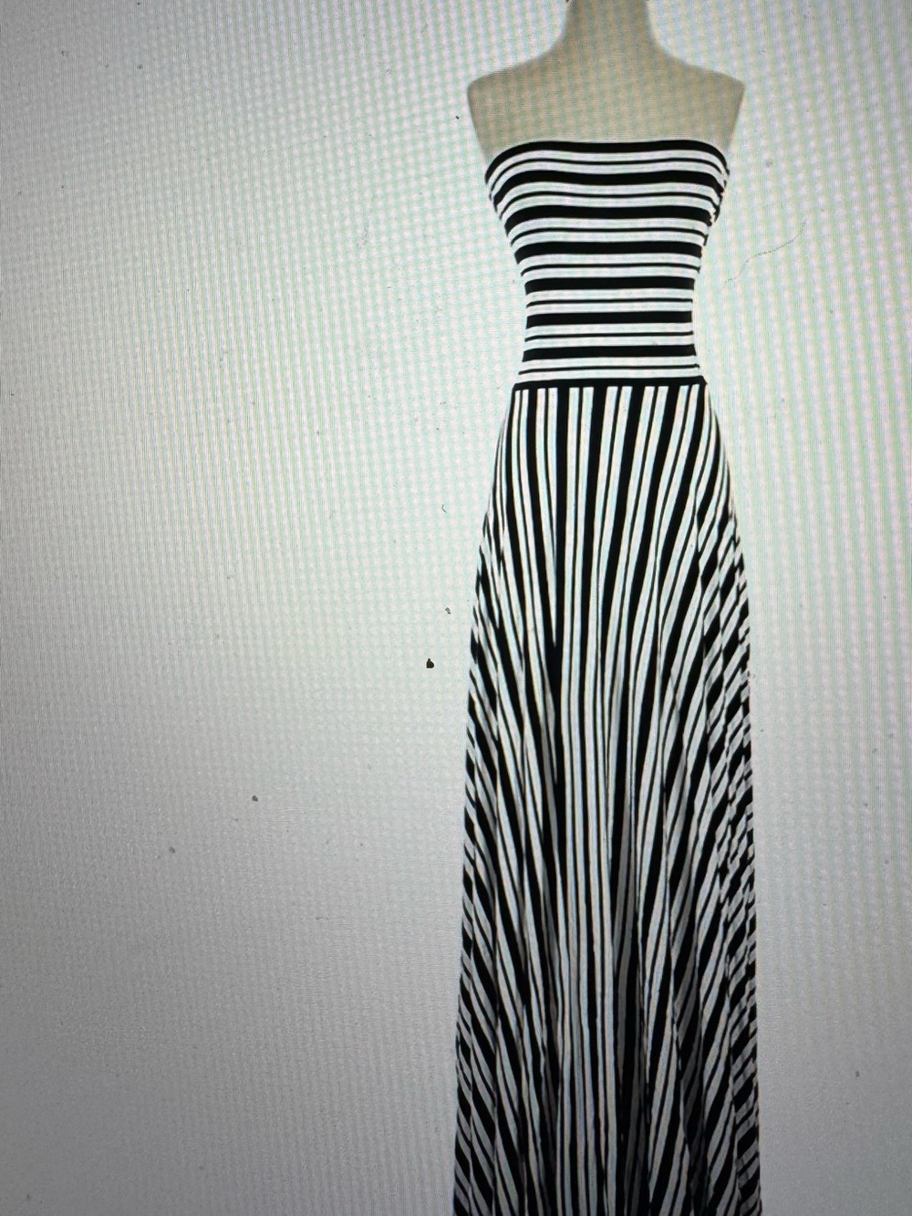 Felicity & Coco Black and White Strapless Maxi Dress